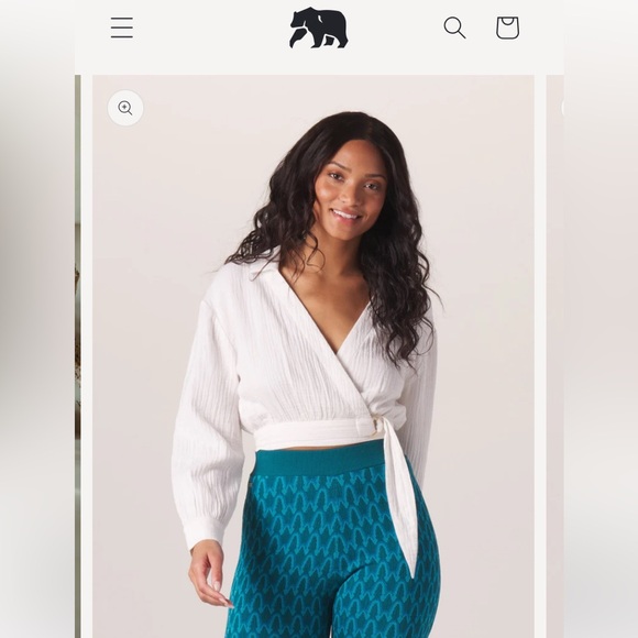 The Normal Brand Kalo Wrap Top in Ivory - Picture 12 of 15